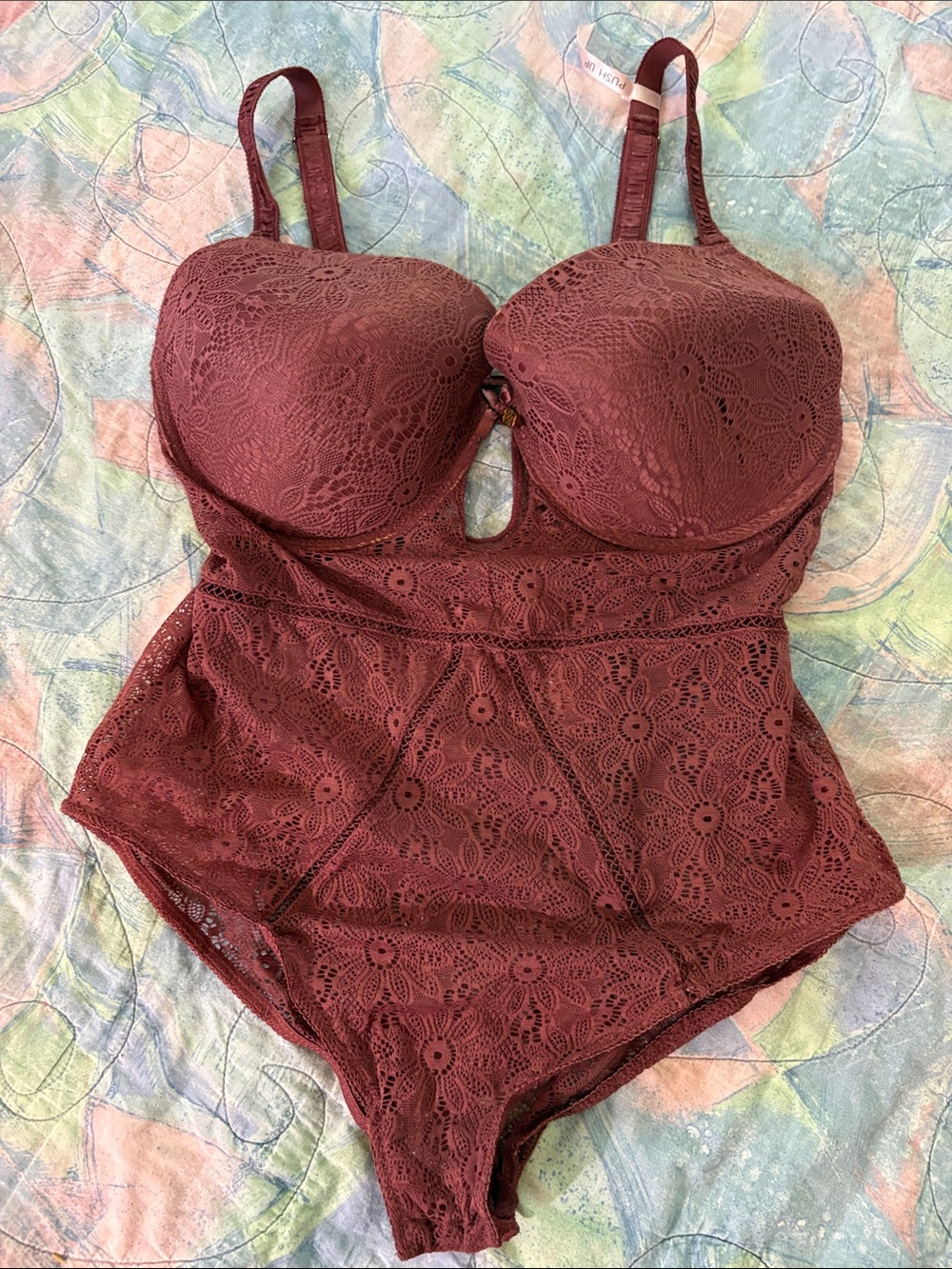 Daisy Fuentes Rose Lace Push-Up Bra
